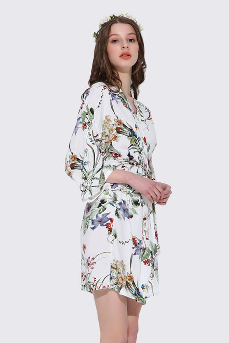 Rayon Cotton Women Robe Floral Design Dress