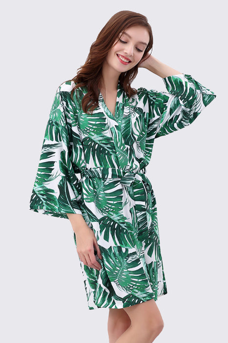 Tropical Robe Rayon Cotton Fabric Robe For Women