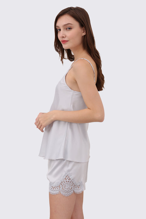 Satin Cami Set Sleeveless Short Pajama For Women