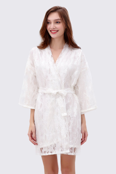 Bridal Floral Short Robe Gauze Skirt