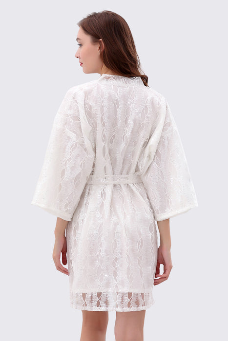 Bridal Floral Short Robe Gauze Skirt