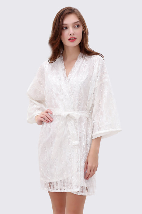 Bridal Floral Short Robe Gauze Skirt