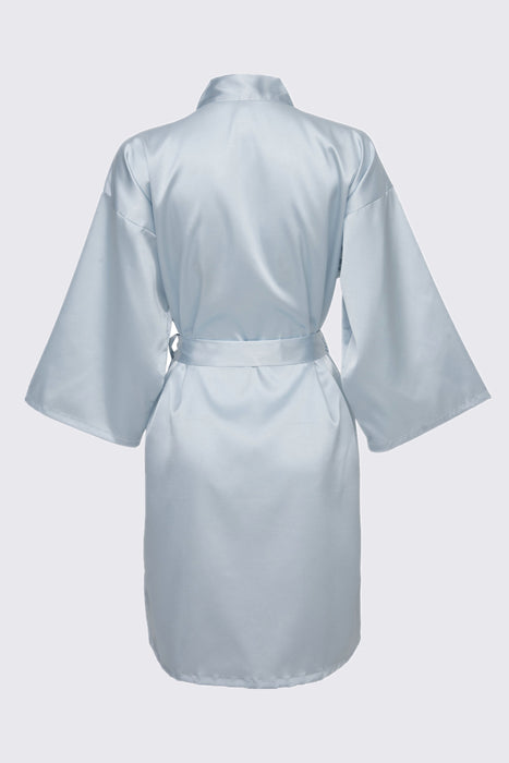 Mint Kimono Satin Robe Short Length For Women