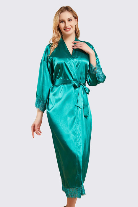 Green Lace Sleepwear Robe For Bridesmaid Women