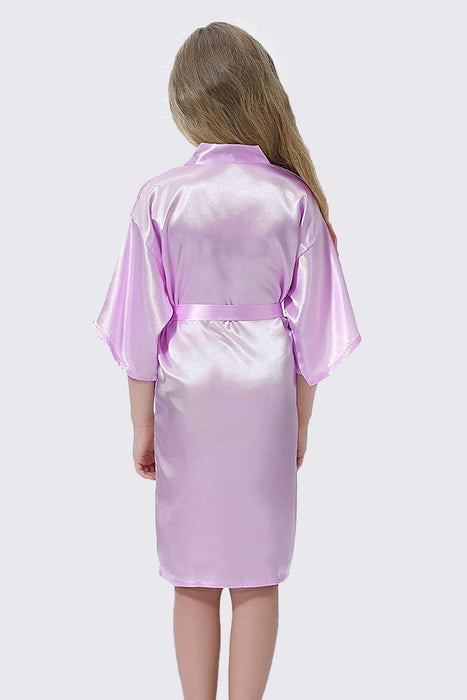 Kid Satin Plain Robe White Kimono Kid's Robe