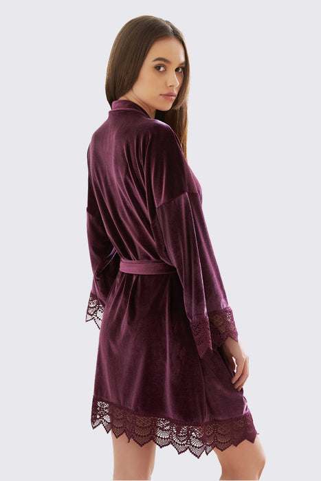 Velvet Short Lace Robe Pink Robe For Women